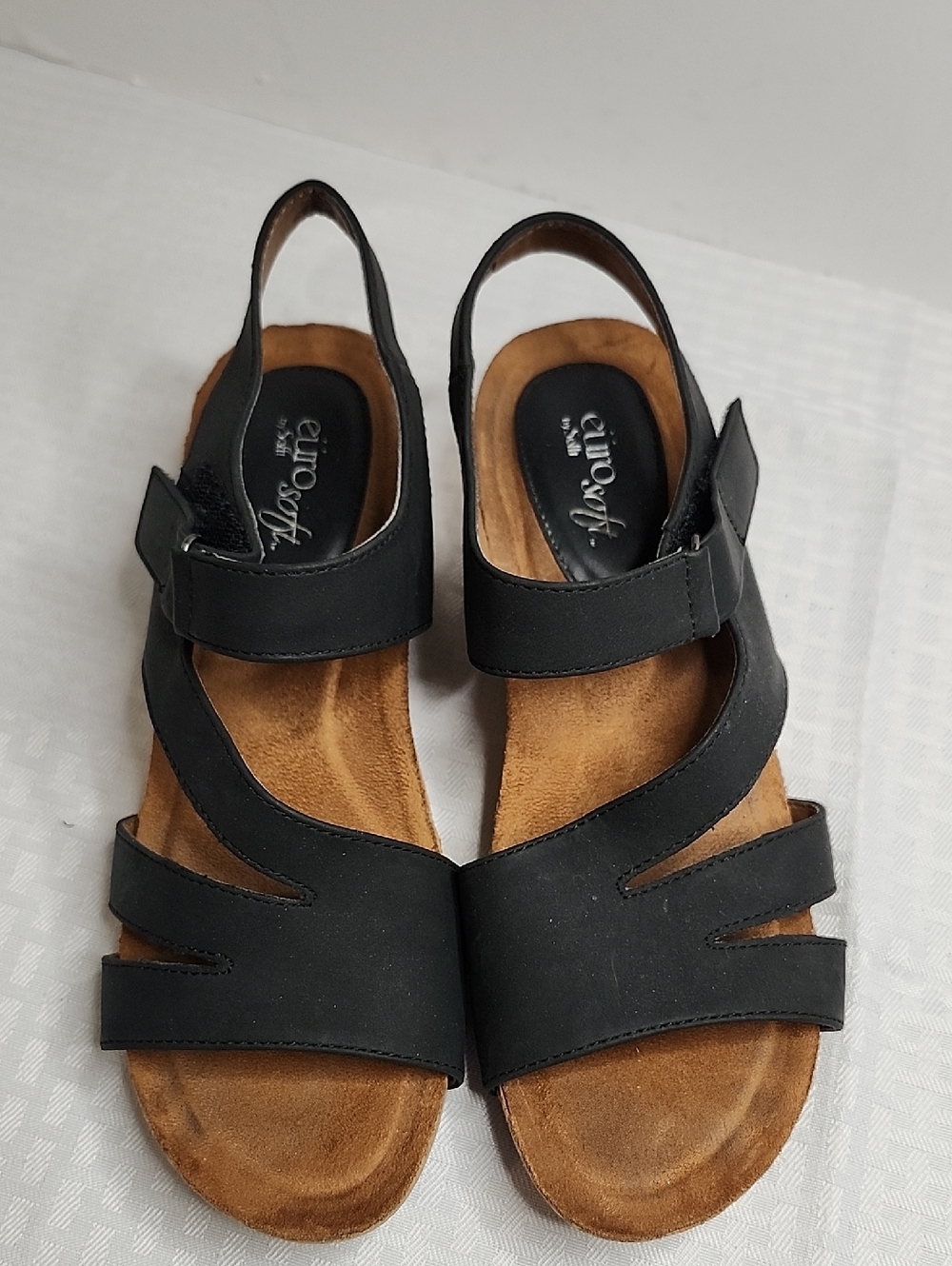 NEW Sofft Wedge Sandals Black Cork  Slingback